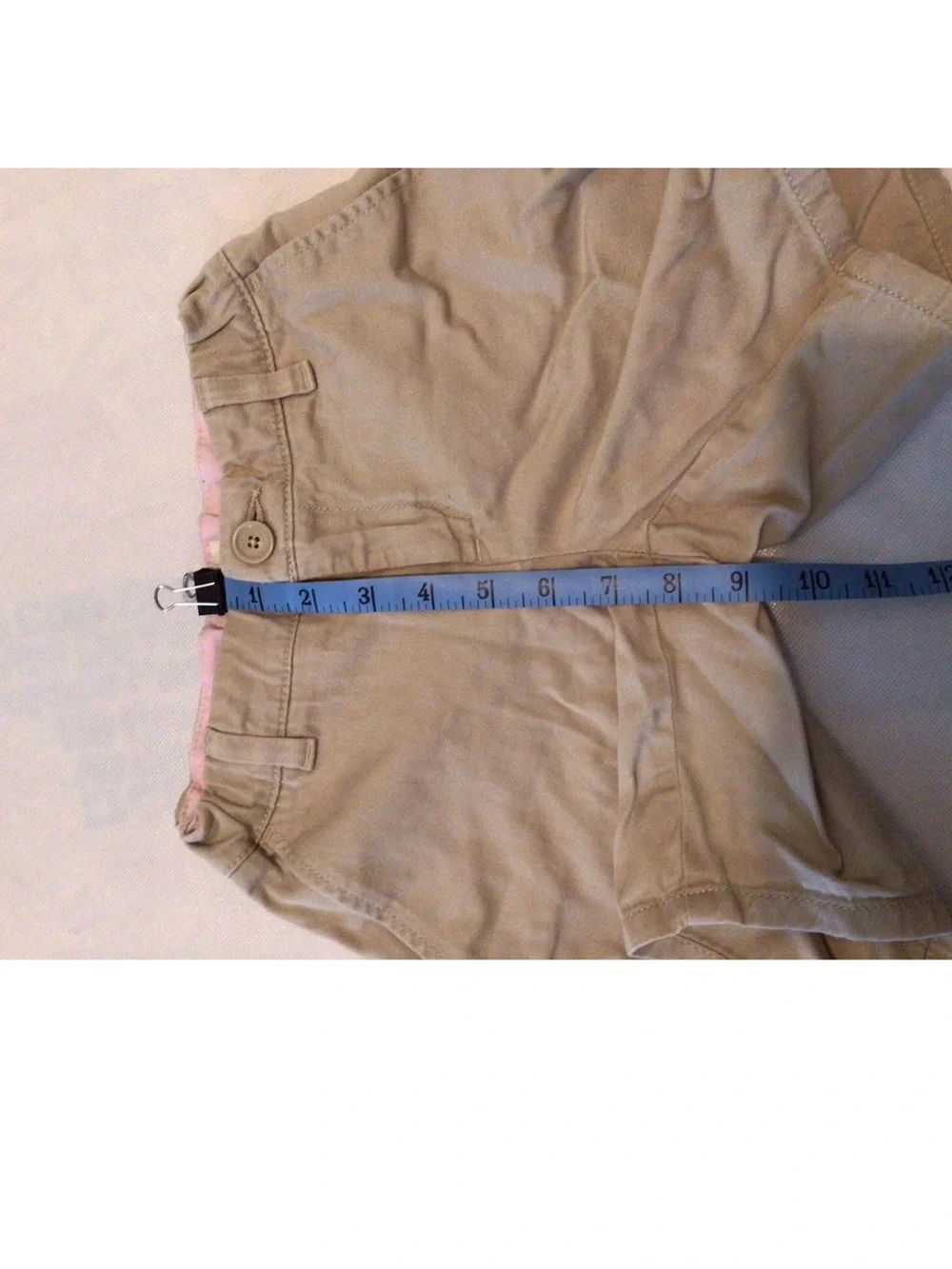 2pc Gap Kids Girls Khaki School Chino Shorts Size 10 Slim Adjustable Waist
